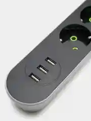 Угольный удлинитель сетевой фильтр с USB разъемами