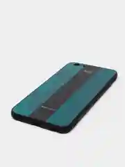 Зеленый чехол для Айфон в стиле Porsche из TPU c вставками из кожи и магнитом подставкой Phone