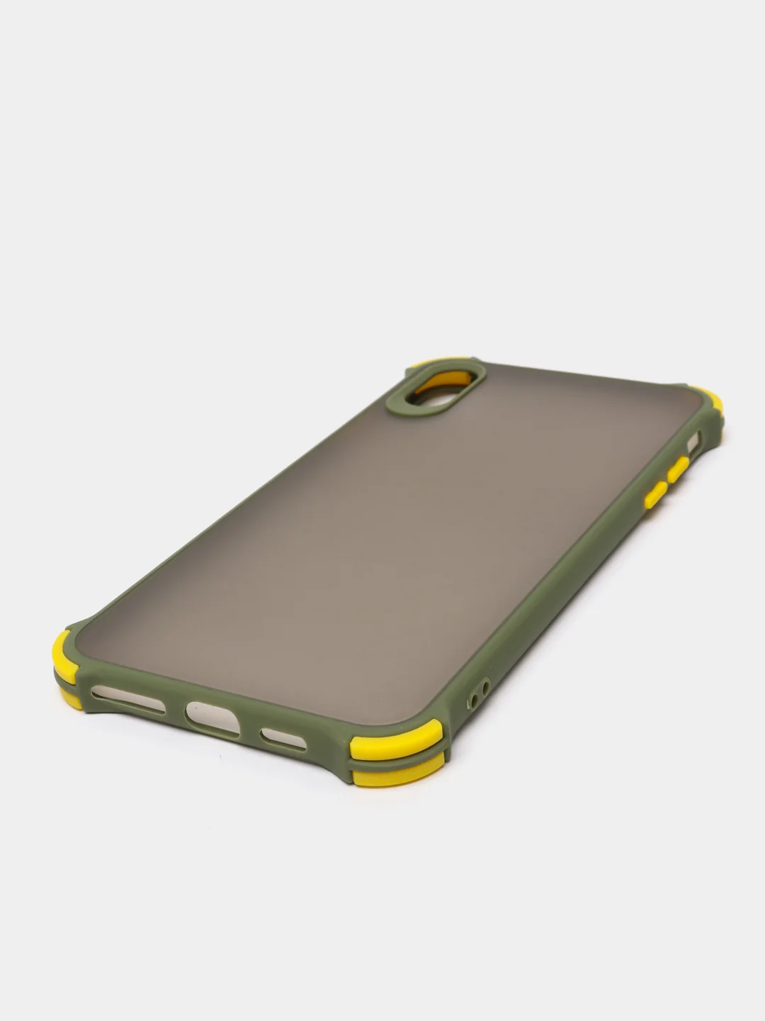 Оливковый чехол для iPhone (Айфон) с защитой камеры, ударопрочный бампер по углам, матовое покрытие
