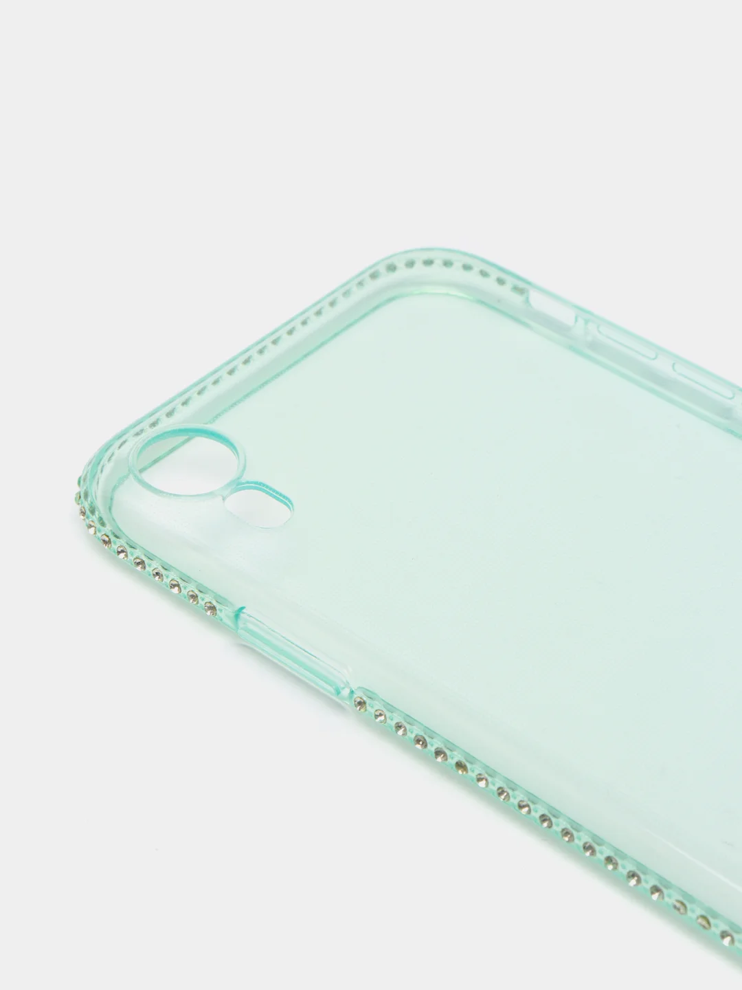Бирюзовый мягкий матовый чехол на айфон с стразами iPhone.6, 6s,7,7+,8,8+,X,XS,XR,XS MAX,11,11PROMAX