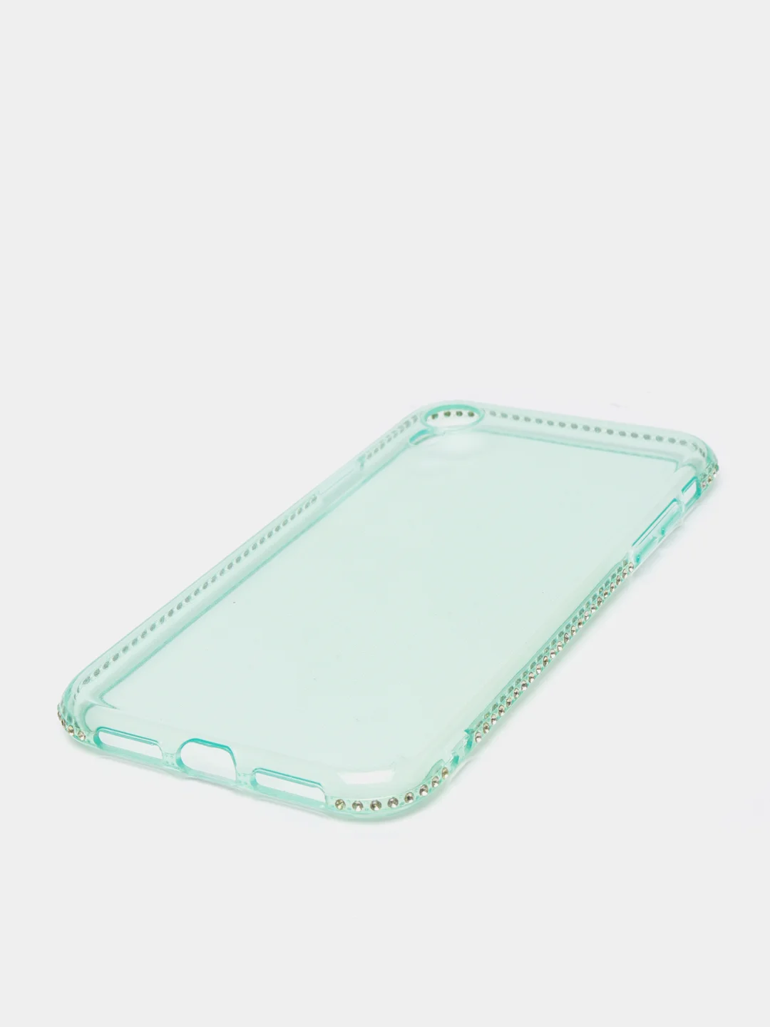 Бирюзовый мягкий матовый чехол на айфон с стразами iPhone.6, 6s,7,7+,8,8+,X,XS,XR,XS MAX,11,11PROMAX