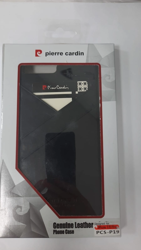 Чехол для iPhone 7+ Pierre Cardin кожа  (Черный)