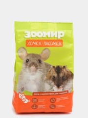 Корм Зоомир с лакомством для зерноядных грызунов "Хомка-лакомка", 500 г