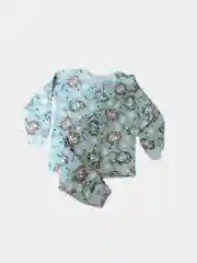 Бирюзовый пижама детская из хлопка с начесом, от 1-10лет. Для мальчиков и девочек