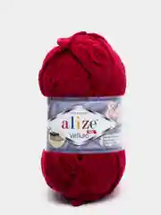 Багровый пряжа плюшевая Alize Velluto, 100% микрополиэстер, 100 г, 68 м