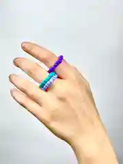 Лайм кольцо из бисера, цветное