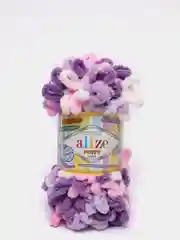 Пурпурный пряжа Alize Puffy Color 100% Микрополиэстер 100г  9м