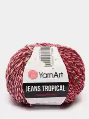 Коралловый меланж пряжа YarnArt Jeans Tropical 55% Хлопок 45% Акрил 50г 160м  Ярн Арт Джинс Тропикал