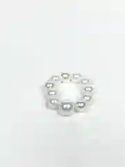 Белый колечко из бисера, с бусиной