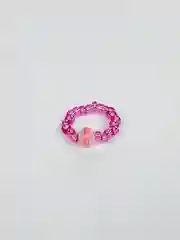 Розовый колечко из бисера, с бусиной