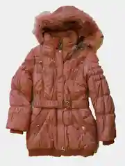 Коралловый меланж зимнее пальто для девочки, детское подростковое