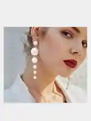 Серьги длинные с жемчугом