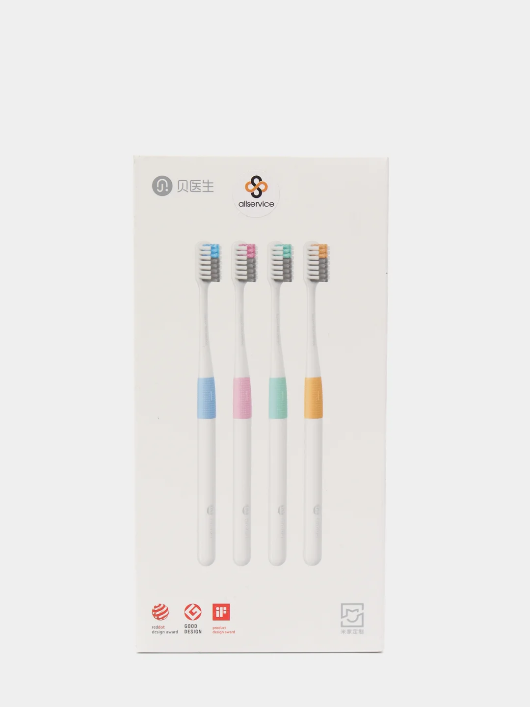 Набор зубных щеток Xiaomi DOCTOR B Support Bass Method, 4 штуки