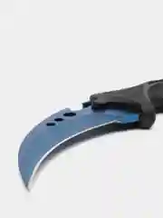 Синий нож керамбит Cs Go имитирующий клык тигра