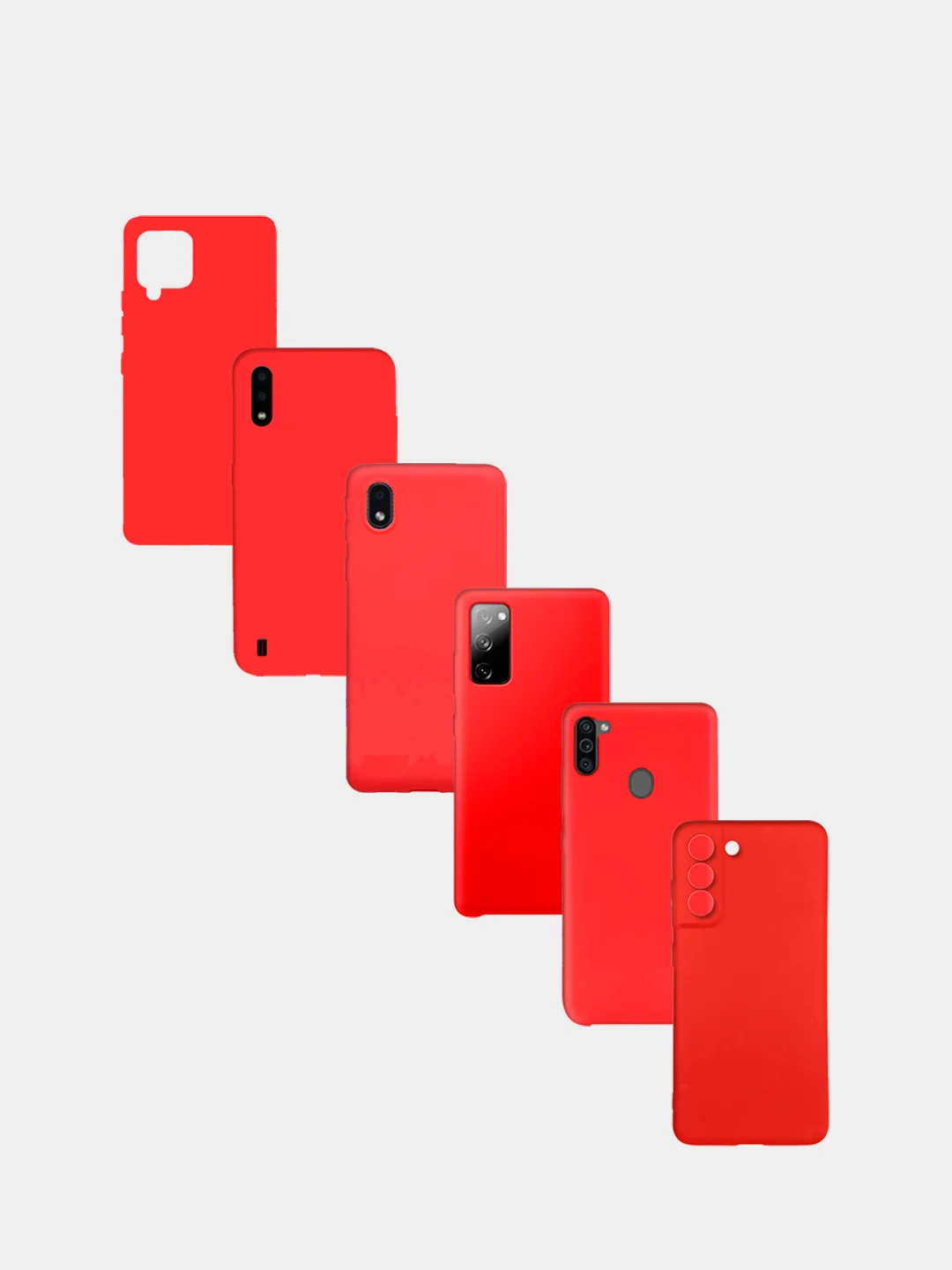 Красный чехол для Samsung A42, 72, A01, A01 Core, A11 матовый силиконовый, цветные