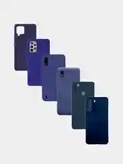 Синий чехол для Samsung A42, 72, A01, A01 Core, A11 матовый силиконовый, цветные
