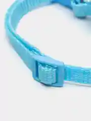 Голубой нейлоновый ошейник с бабочкой и колокольчиком для кошек, собак и домашних питомцев