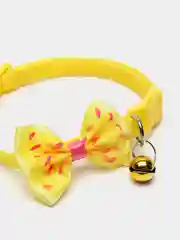 Желтый нейлоновый ошейник с бабочкой и колокольчиком для кошек, собак и домашних питомцев