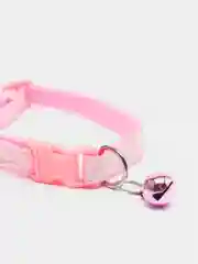 Розовый нейлоновый ошейник регулируемый и колокольчиком для кошек, собак и домашних питомцев