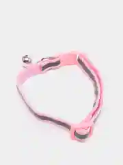 Розовый нейлоновый ошейник светоотражающий с колокольчиком для кошек, собак и домашних питомцев