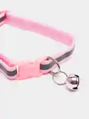 Розовый нейлоновый ошейник светоотражающий с колокольчиком для кошек, собак и домашних питомцев