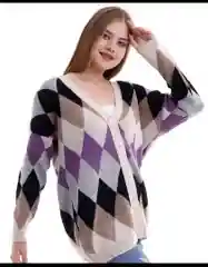 Фиолетовый кардиган с рисунком