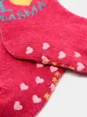 Фуксия носочки /носки для малышей / новорожденных АНГОРА /  антискользящие, 0-6  мес