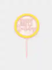 Розовый топпер "Happy Birthday"