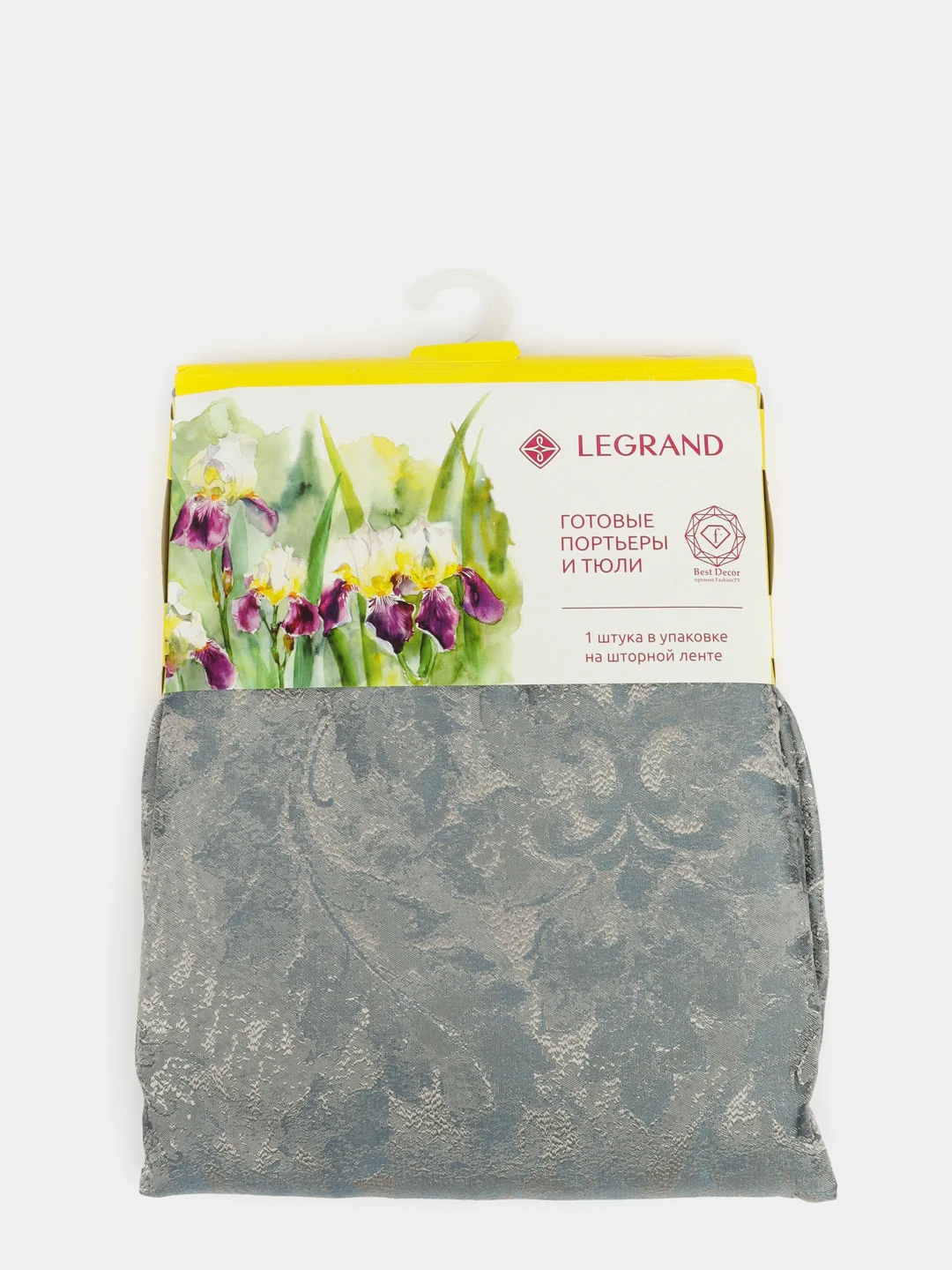 Портьера голубая "Лувр", 170*260 см