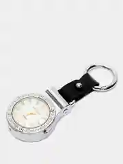 Серебряный брелок часы с зажигалкой и фонариком