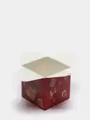 Алый новогодняя коробка квадратная