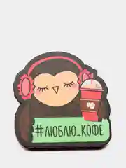 Бирюзовый стильный деревянный значок/Брошь/Коты/ Лисы/ Единорог/ Енот/ Сова/ Тигр/ Медведь