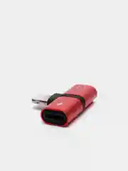 Красный переходник адаптер для наушников Lightning и зарядки Lightning на iPhone