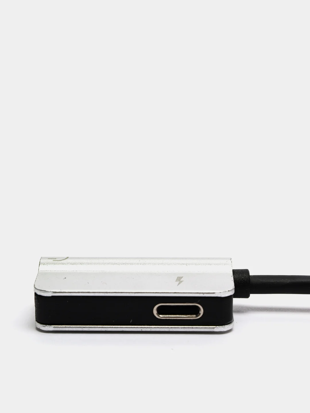 Серебряный переходник адаптер 2в1 для наушников AUX аукс 3.5 мм и Lightning iPhone на айфон