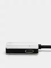 Серебряный переходник адаптер 2в1 для наушников AUX аукс 3.5 мм и Lightning iPhone на айфон