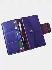 Фиолетовый портмоне из натуральной кожи