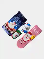 Синий носки с новогодним принтом в мешочке, ароматизированные