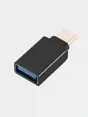 Черный переходник адаптер OTG  TYPE-C на  USB