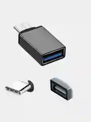 Черный переходник адаптер OTG  TYPE-C на  USB