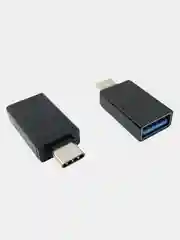 Черный переходник адаптер OTG  TYPE-C на  USB