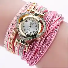 Розовый часы-браслет женские, наручные