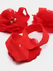 Красный комплект повязка на голову и резиночки на ножки
