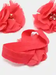 Розовый комплект повязка на голову и резиночки на ножки