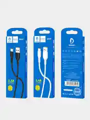 USB кабель зарядный, 1.0м, DENMEN D06 2.4A, TypeC/MicroUSB/Lightning для Android и iPhone