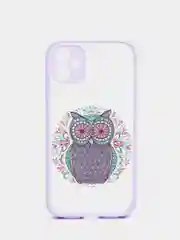 Индиго чехол для iPhone 7, 8, XR, 11 совы с защитой камеры айфон про макс с принтом