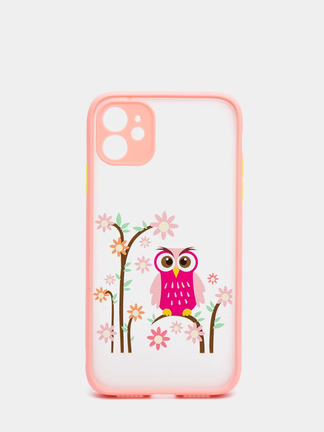 Коралловый меланж чехол для iPhone 7, 8, XR, 11 совы с защитой камеры айфон про макс с принтом