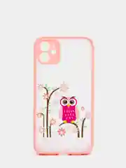 Коралловый меланж чехол для iPhone 7, 8, XR, 11 совы с защитой камеры айфон про макс с принтом