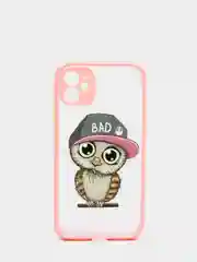 Пастельно-коралловый чехол для iPhone 7, 8, XR, 11 совы с защитой камеры айфон про макс с принтом