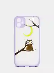 Аметистовый чехол для iPhone 7, 8, XR, 11 совы с защитой камеры айфон про макс с принтом