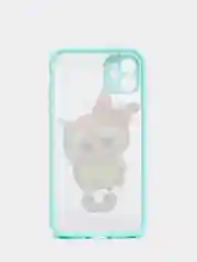 Зеленый чехол для iPhone 7, 8, XR, 11 совы с защитой камеры айфон про макс с принтом